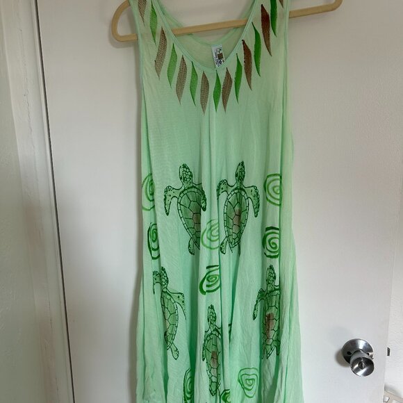 Mint Green Turtle Sundress - Large 22 Bust  New So Gorgeous - Picture 1 of 4